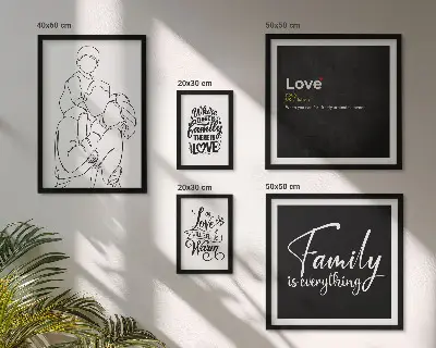 Cuadro para galería de arte diseño sobre valores familiares de amor y cercanía