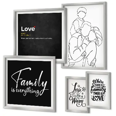 Cuadro para galería de arte diseño sobre valores familiares de amor y cercanía