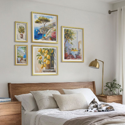 Set de 5 cuadros para salón Inspiraciones cítricas sol