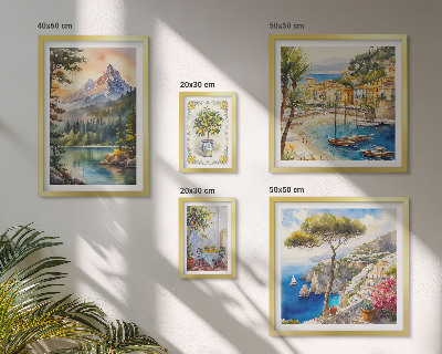 Conjunto de cuadros decorativos Paisajes de montañas y vistas al mar