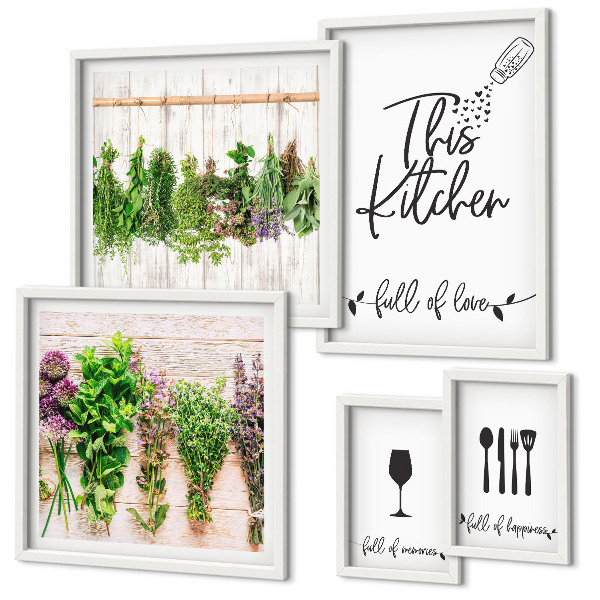 Pared galería de arte Accesorios de cocina para amantes de las hierbas
