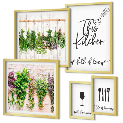 Pared galería de arte Accesorios de cocina para amantes de las hierbas