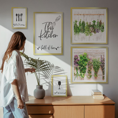 Pared galería de arte Accesorios de cocina para amantes de las hierbas