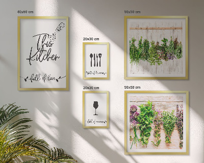 Pared galería de arte Accesorios de cocina para amantes de las hierbas