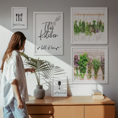 Pared galería de arte Accesorios de cocina para amantes de las hierbas