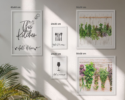 Pared galería de arte Accesorios de cocina para amantes de las hierbas