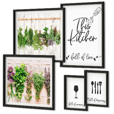 Pared galería de arte Accesorios de cocina para amantes de las hierbas