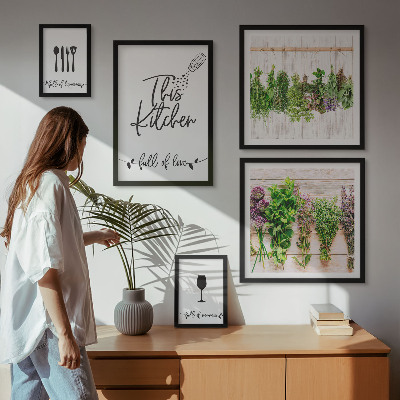 Pared galería de arte Accesorios de cocina para amantes de las hierbas