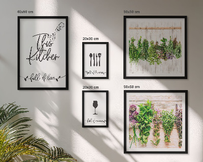 Pared galería de arte Accesorios de cocina para amantes de las hierbas