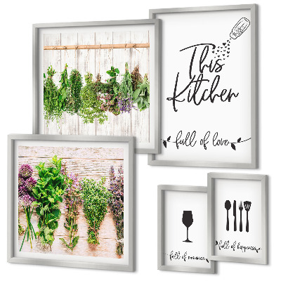 Pared galería de arte Accesorios de cocina para amantes de las hierbas