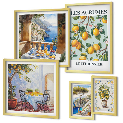 Conjunto de cuadros decorativos Inspiraciones cítricas de Provenza