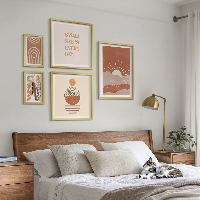Conjunto de cuadros decorativos Eslóganes positivos sobre la naturaleza al estilo bohemio