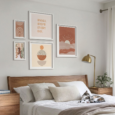 Conjunto de cuadros decorativos Eslóganes positivos sobre la naturaleza al estilo bohemio