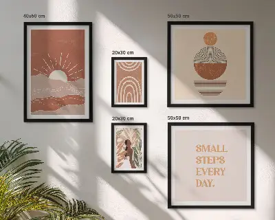 Conjunto de cuadros decorativos con eslóganes positivos sobre la naturaleza al estilo bohemio