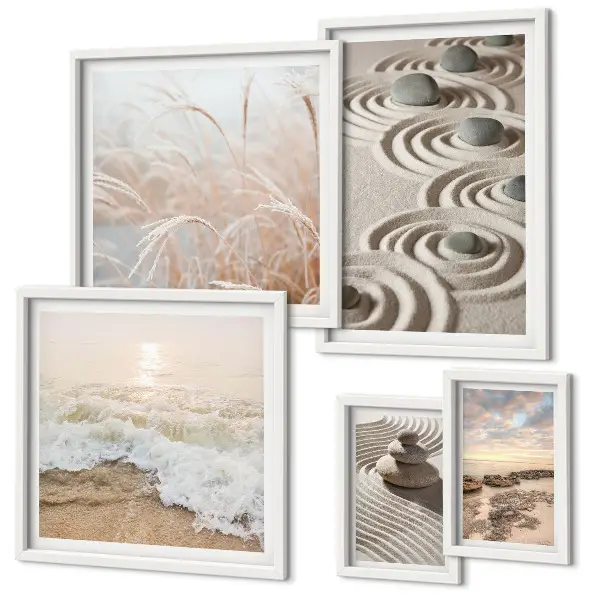 Conjunto de cuadros decorativos con paisajes naturales relajantes