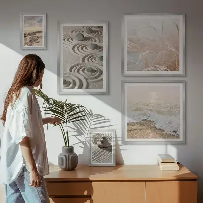 Conjunto de cuadros decorativos con paisajes naturales relajantes