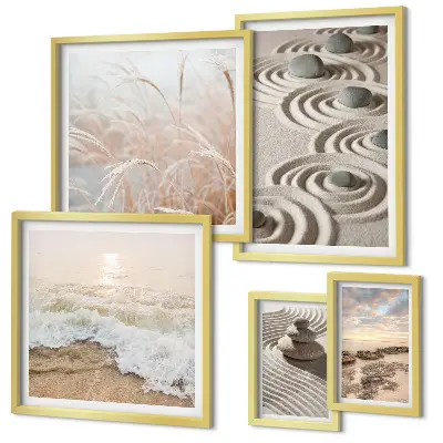 Conjunto de cuadros decorativos con paisajes naturales relajantes