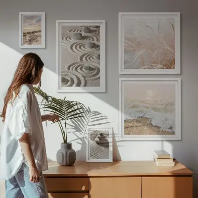 Conjunto de cuadros decorativos con paisajes naturales relajantes