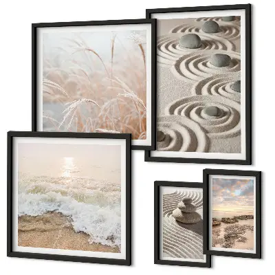 Conjunto de cuadros decorativos con paisajes naturales relajantes