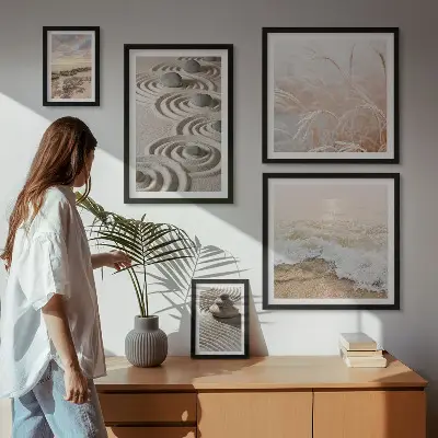 Conjunto de cuadros decorativos con paisajes naturales relajantes