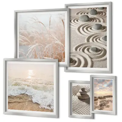 Conjunto de cuadros decorativos con paisajes naturales relajantes