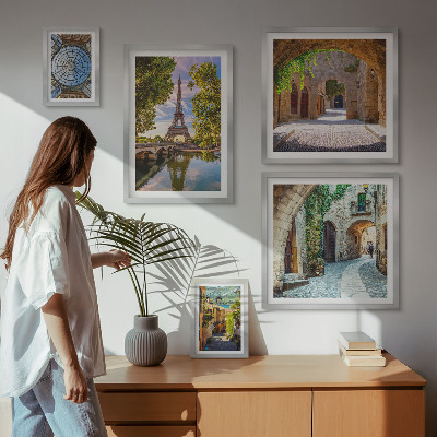 Pared galería de arte Vistas encantadoras de ciudades europeas