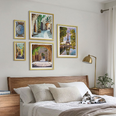 Pared galería de arte Vistas encantadoras de ciudades europeas