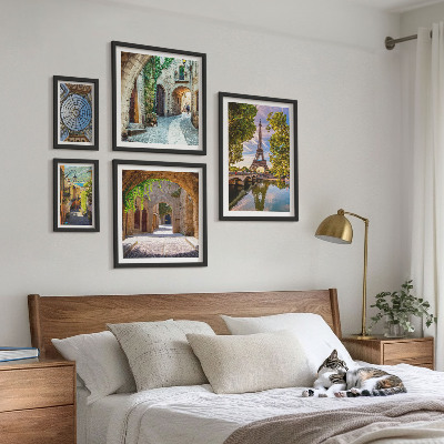 Pared galería de arte Vistas encantadoras de ciudades europeas