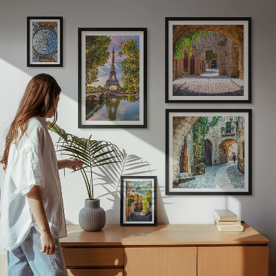Pared galería de arte Vistas encantadoras de ciudades europeas