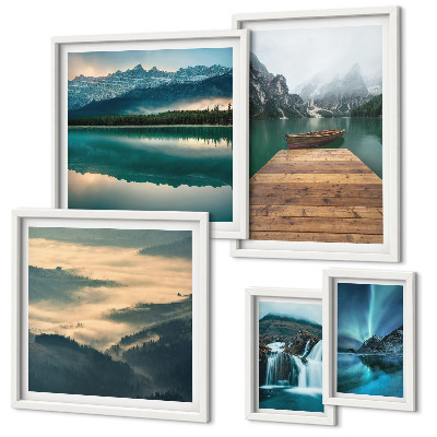 Conjunto de cuadros decorativos Paisajes, cascadas, montañas