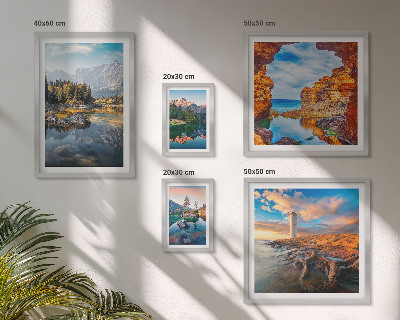 Set de 5 cuadros para salón Vistas naturales del agua de montaña