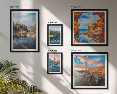 Set de 5 cuadros para salón Vistas naturales del agua de montaña