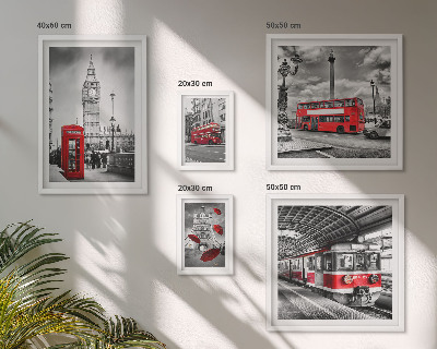 Pared galería de arte Motivos londinenses con acentos