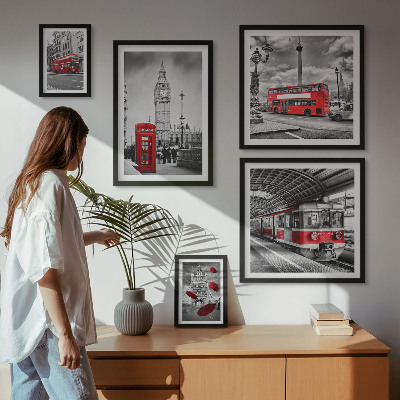 Pared galería de arte Motivos londinenses con acentos