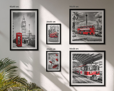 Pared galería de arte Motivos londinenses con acentos