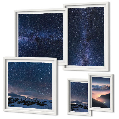Conjunto de cuadros decorativos Paisajes celestes cósmicos