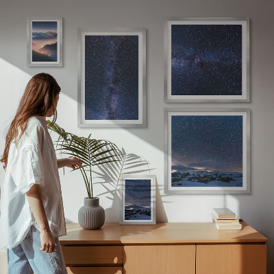 Conjunto de cuadros decorativos Paisajes celestes cósmicos