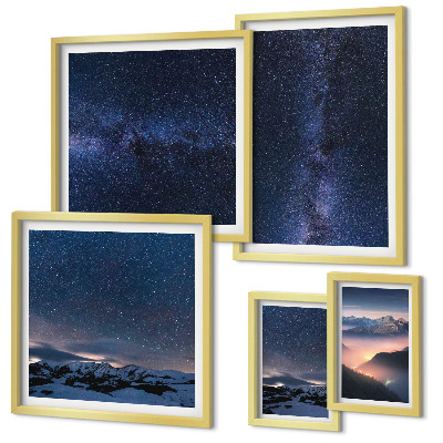 Conjunto de cuadros decorativos Paisajes celestes cósmicos