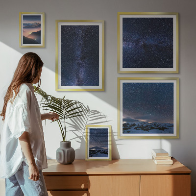 Conjunto de cuadros decorativos Paisajes celestes cósmicos