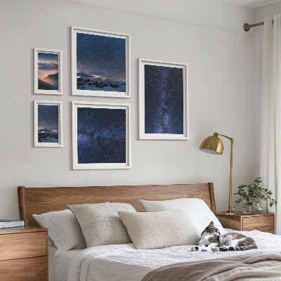 Conjunto de cuadros decorativos Paisajes celestes cósmicos