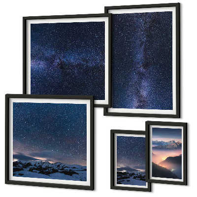 Conjunto de cuadros decorativos Paisajes celestes cósmicos
