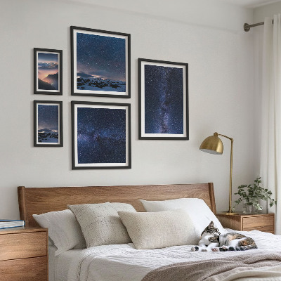 Conjunto de cuadros decorativos Paisajes celestes cósmicos