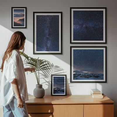 Conjunto de cuadros decorativos Paisajes celestes cósmicos
