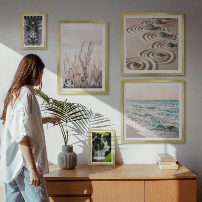 Pared galería de arte Agua zen relajante en plena naturaleza
