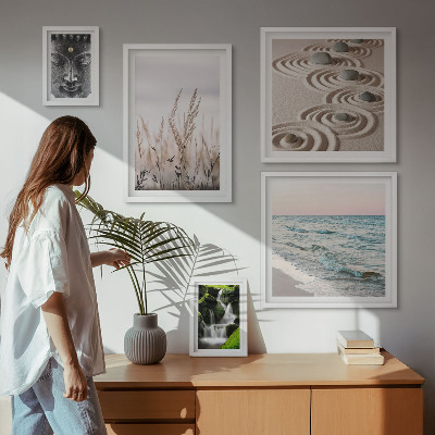 Pared galería de arte Agua zen relajante en plena naturaleza