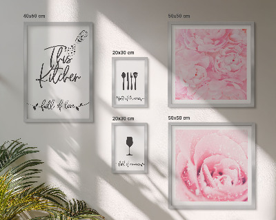 Conjunto de cuadros decorativos Accesorios de rosas para la cocina