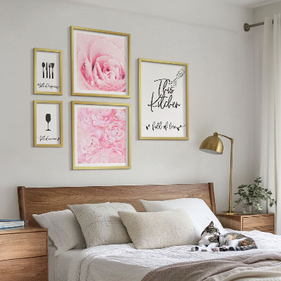 Conjunto de cuadros decorativos Accesorios de rosas para la cocina