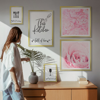Conjunto de cuadros decorativos Accesorios de rosas para la cocina