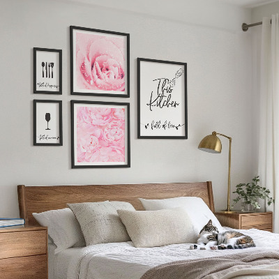 Conjunto de cuadros decorativos Accesorios de rosas para la cocina