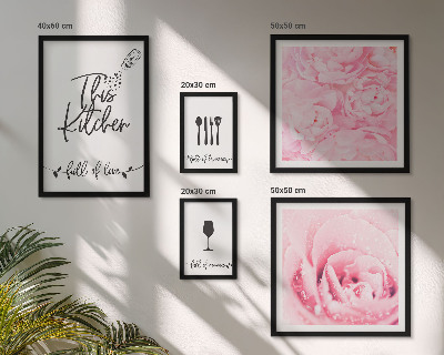 Conjunto de cuadros decorativos Accesorios de rosas para la cocina